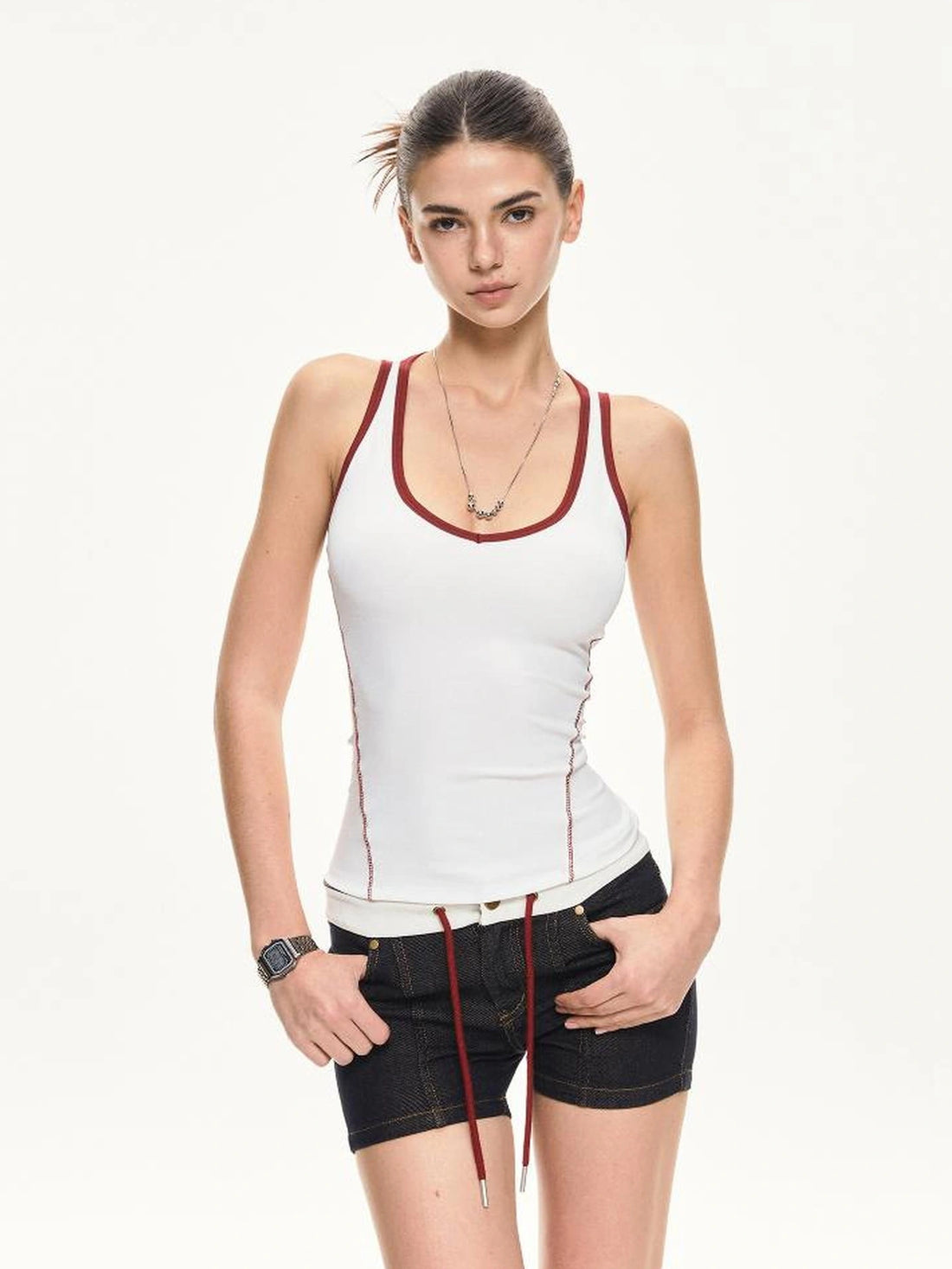 KVKV Yoga Clothing Brand - V-neck Red Trim Active Yoga Top
