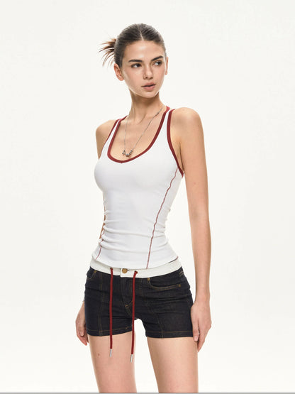 KVKV Yoga Clothing Brand - V-neck Red Trim Active Yoga Top