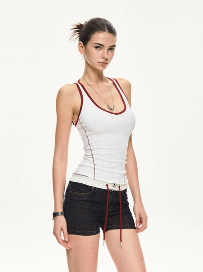 KVKV Yoga Clothing Brand - V-neck Red Trim Active Yoga Top