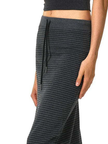 kvkv V-neck Striped Bodycon Drawstring Hem Dress