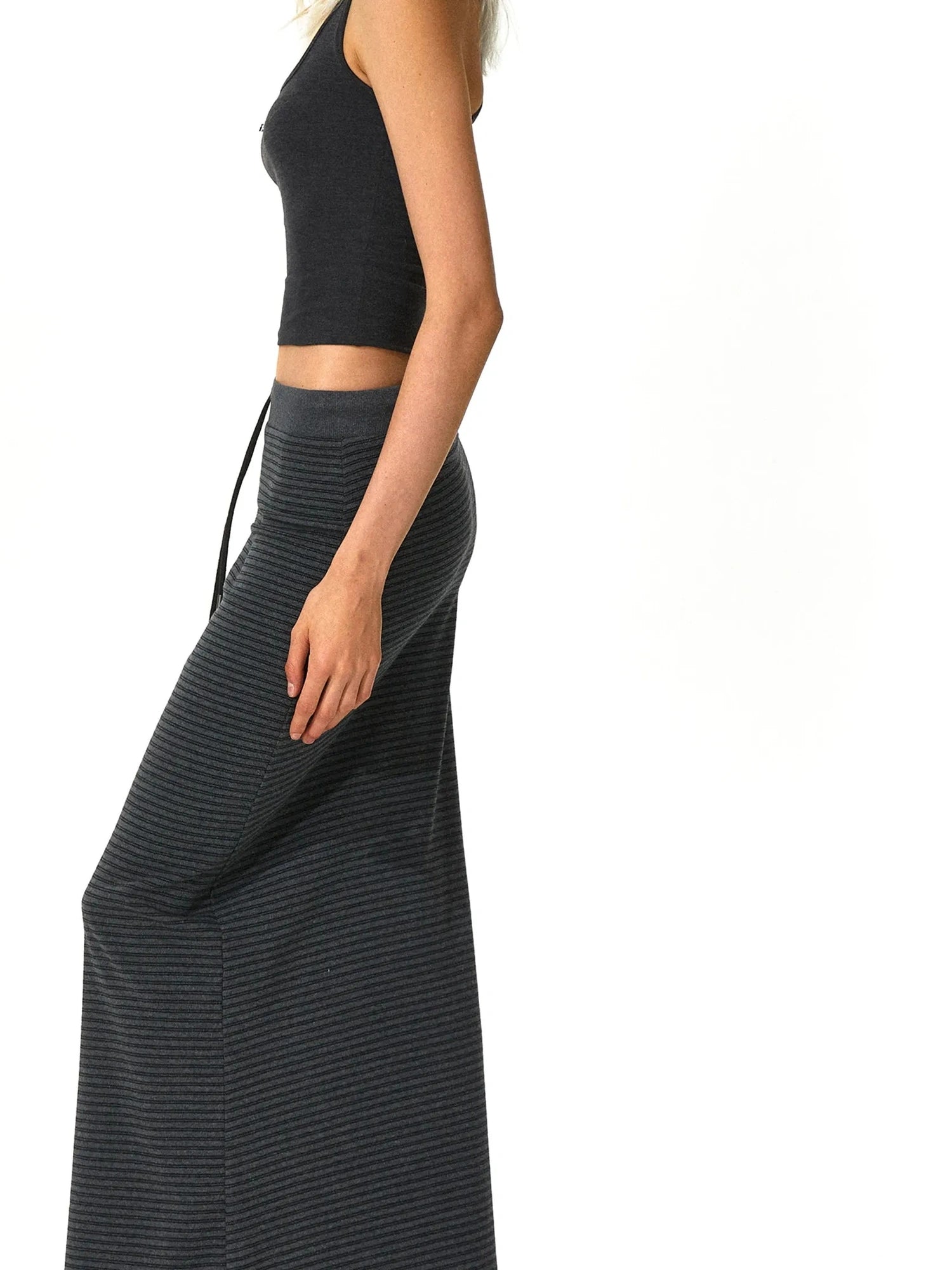 kvkv V-neck Striped Bodycon Drawstring Hem Dress