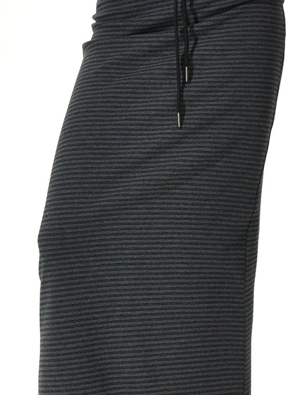 kvkv V-neck Striped Bodycon Drawstring Hem Dress