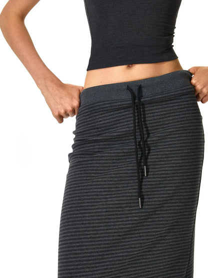 kvkv V-neck Striped Bodycon Drawstring Hem Dress