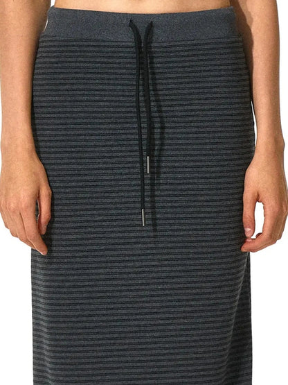 kvkv V-neck Striped Bodycon Drawstring Hem Dress