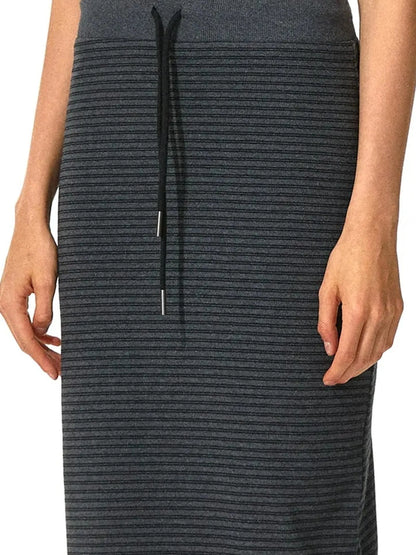 kvkv V-neck Striped Bodycon Drawstring Hem Dress