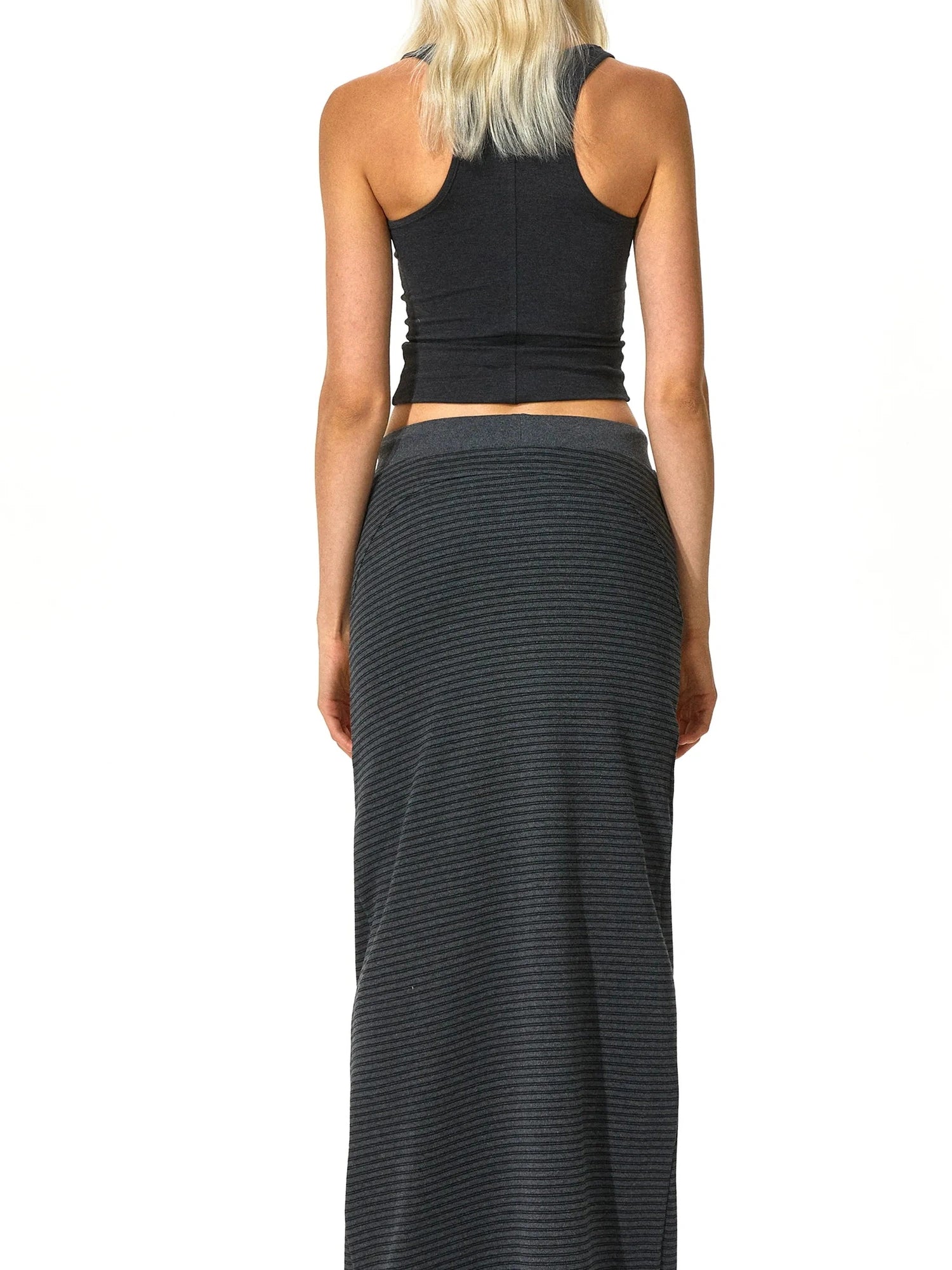 kvkv V-neck Striped Bodycon Drawstring Hem Dress