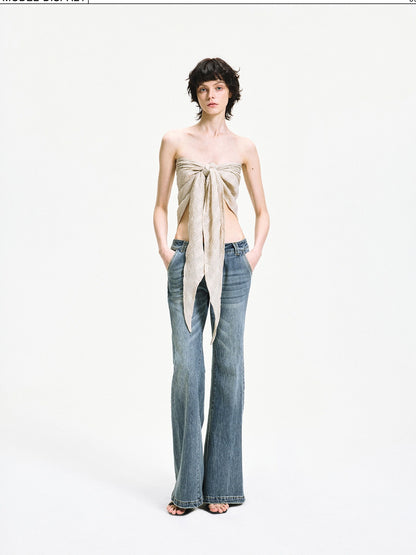 kvkv Versatile Checkered Chiffon Tube Top