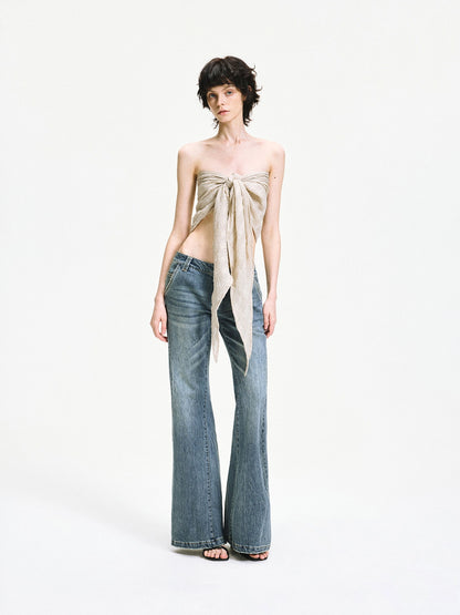 kvkv Versatile Checkered Chiffon Tube Top