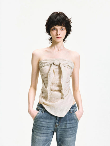 kvkv Versatile Checkered Chiffon Tube Top