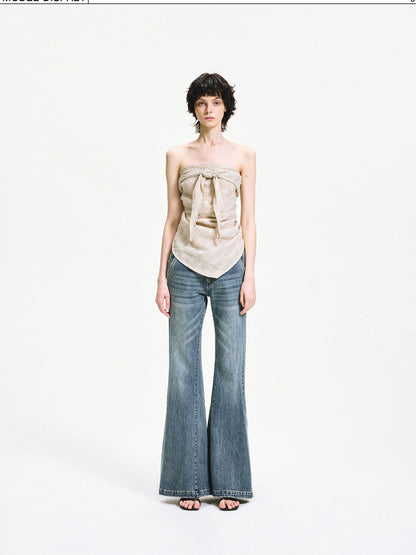 kvkv Versatile Checkered Chiffon Tube Top