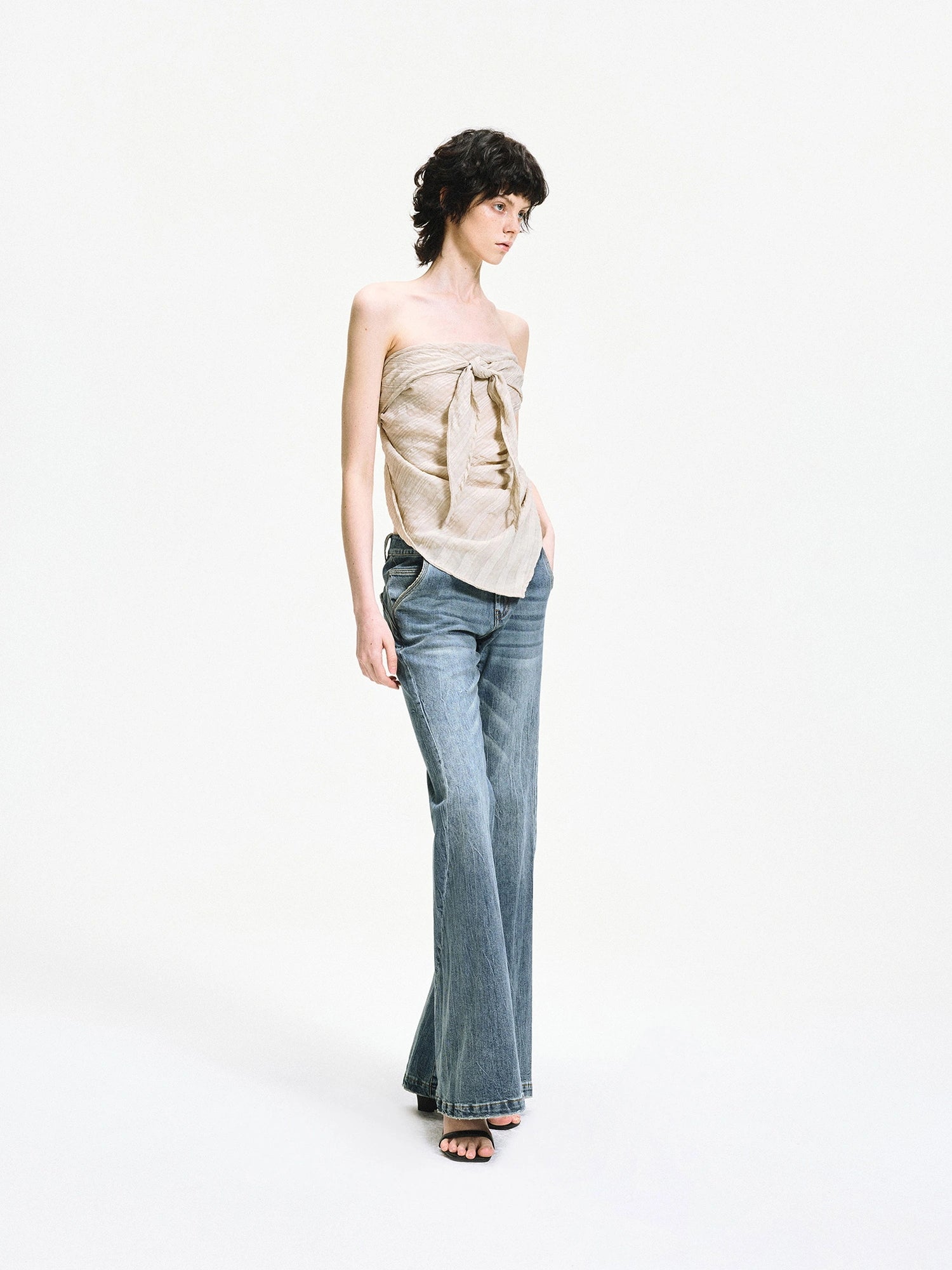 kvkv Versatile Checkered Chiffon Tube Top