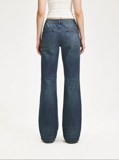 KVKV Yoga Clothing Brand - Vintage Blue Washed Flared Jeans
