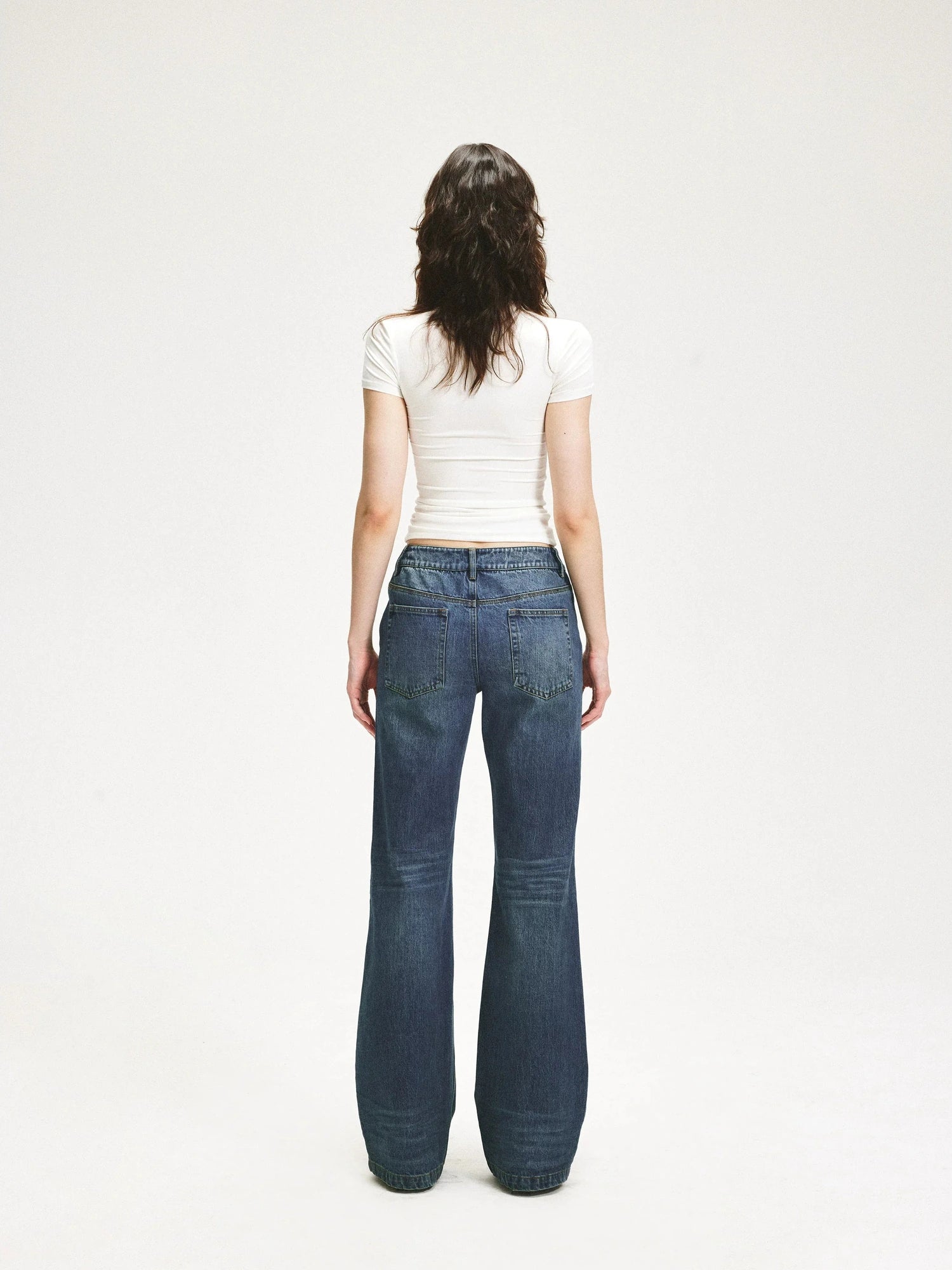 KVKV Yoga Clothing Brand - Vintage Blue Washed Flared Jeans