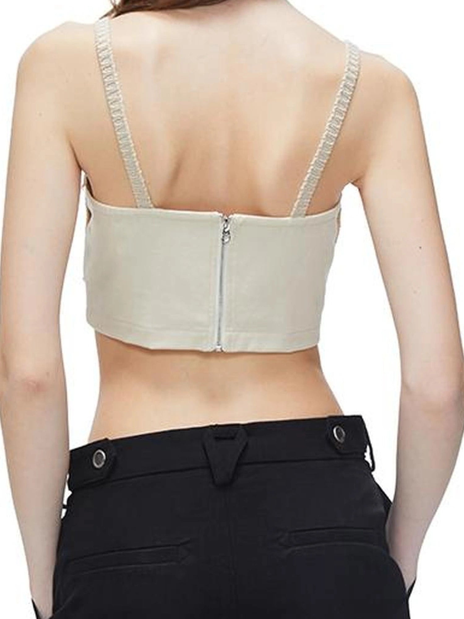 Vintage Cable Knit Layered Denim Tank Top