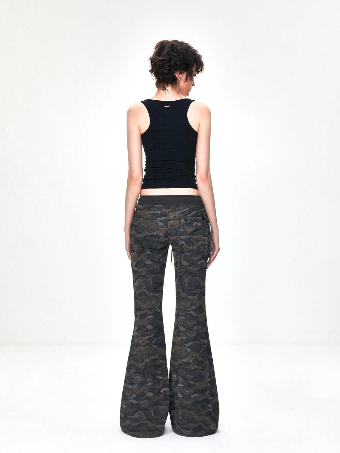 kvkv Vintage Camouflage Drawstring Flared Sweatpants