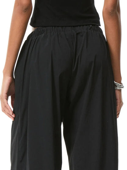 kvkv Vintage Cargo Wide Leg Pants With Adjustable Hem