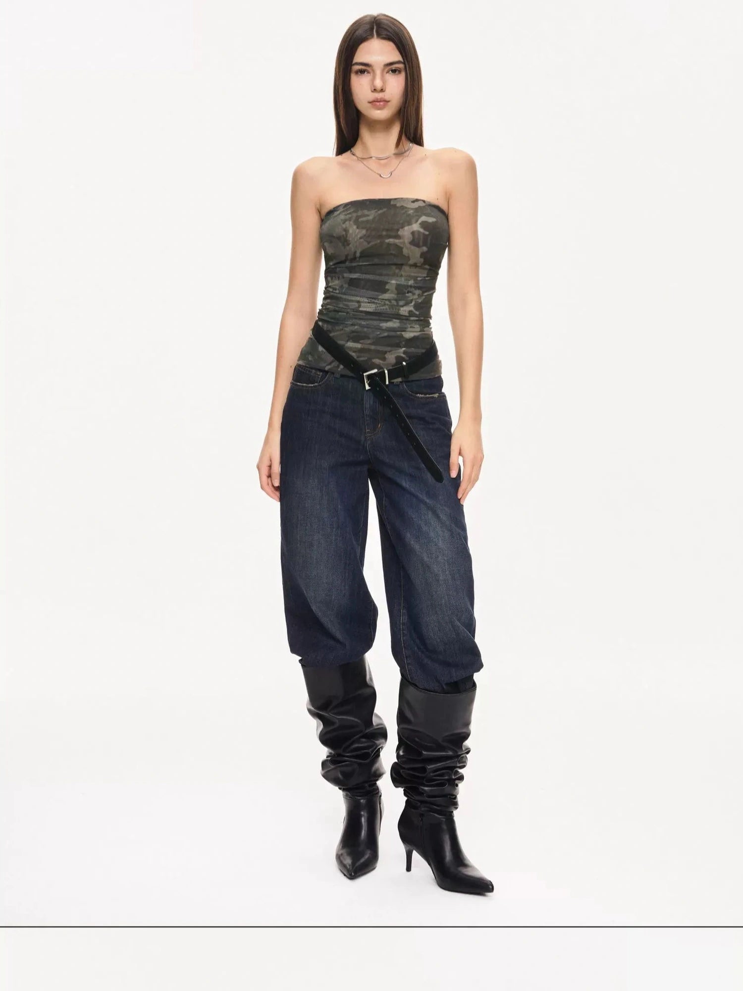 KVKV Yoga Clothing Brand - Vintage Deep Blue Wide Leg Denim Jeans