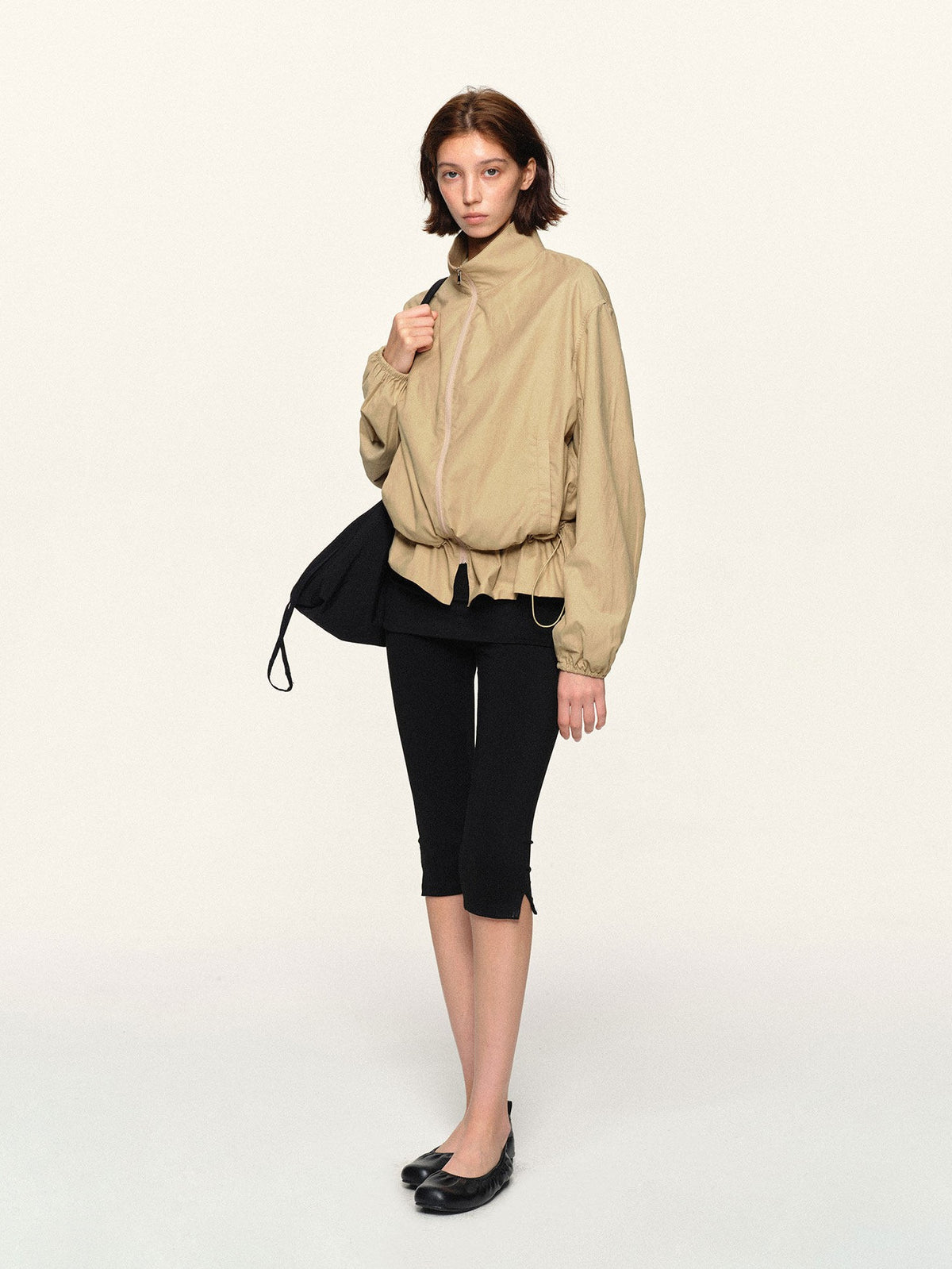 kvkv Vintage Drawstring Waist Khaki Women&