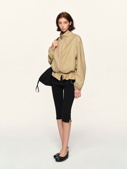 kvkv Vintage Drawstring Waist Khaki Women&