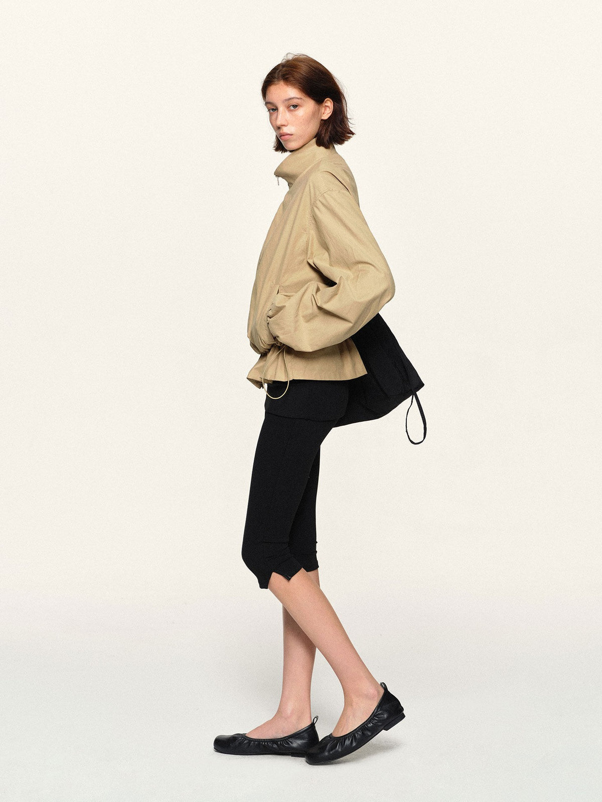 kvkv Vintage Drawstring Waist Khaki Women&