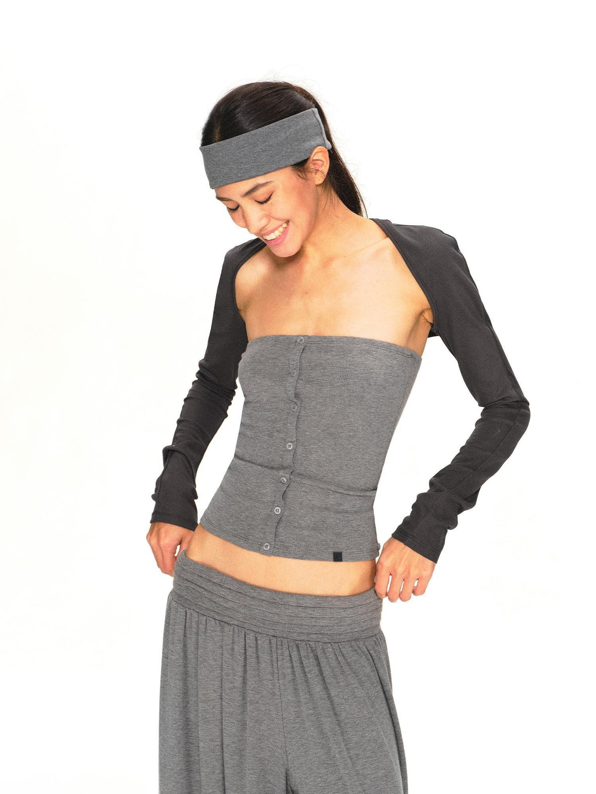 kvkv Vintage Grey Structured Slim Fit Women&