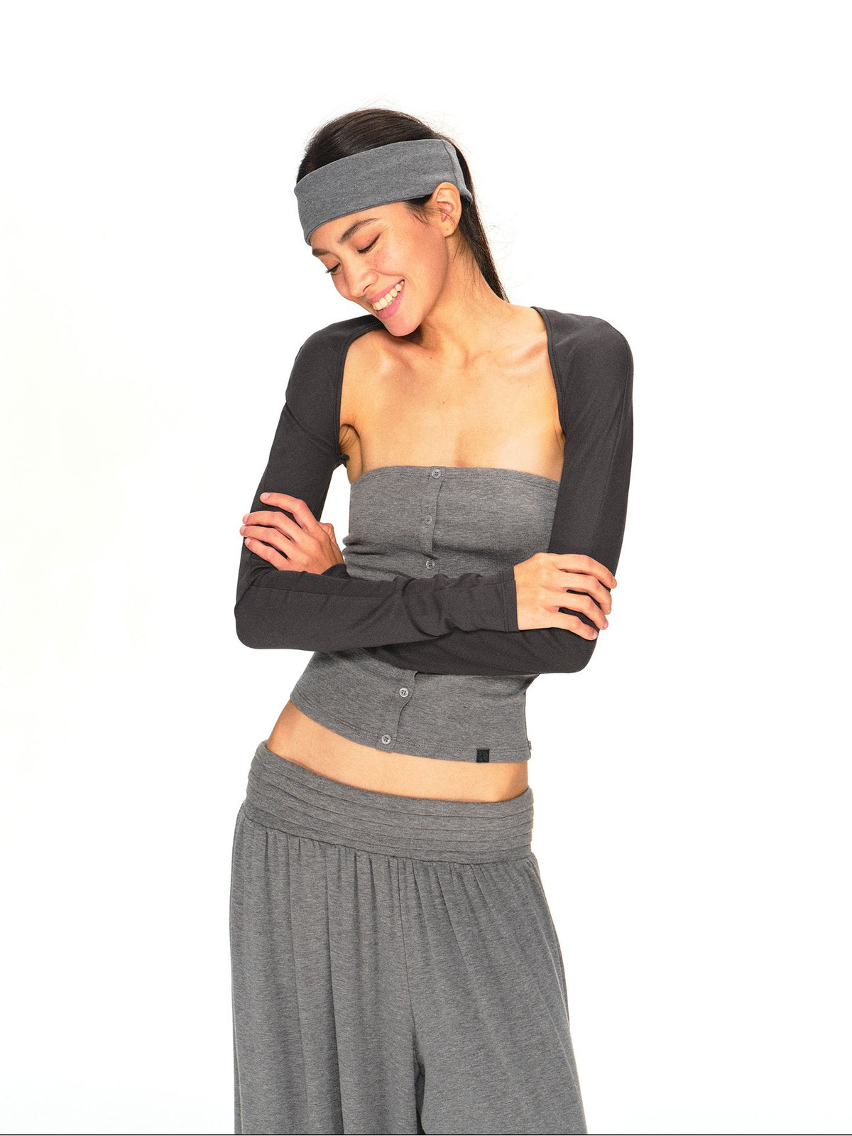 kvkv Vintage Grey Structured Slim Fit Women&