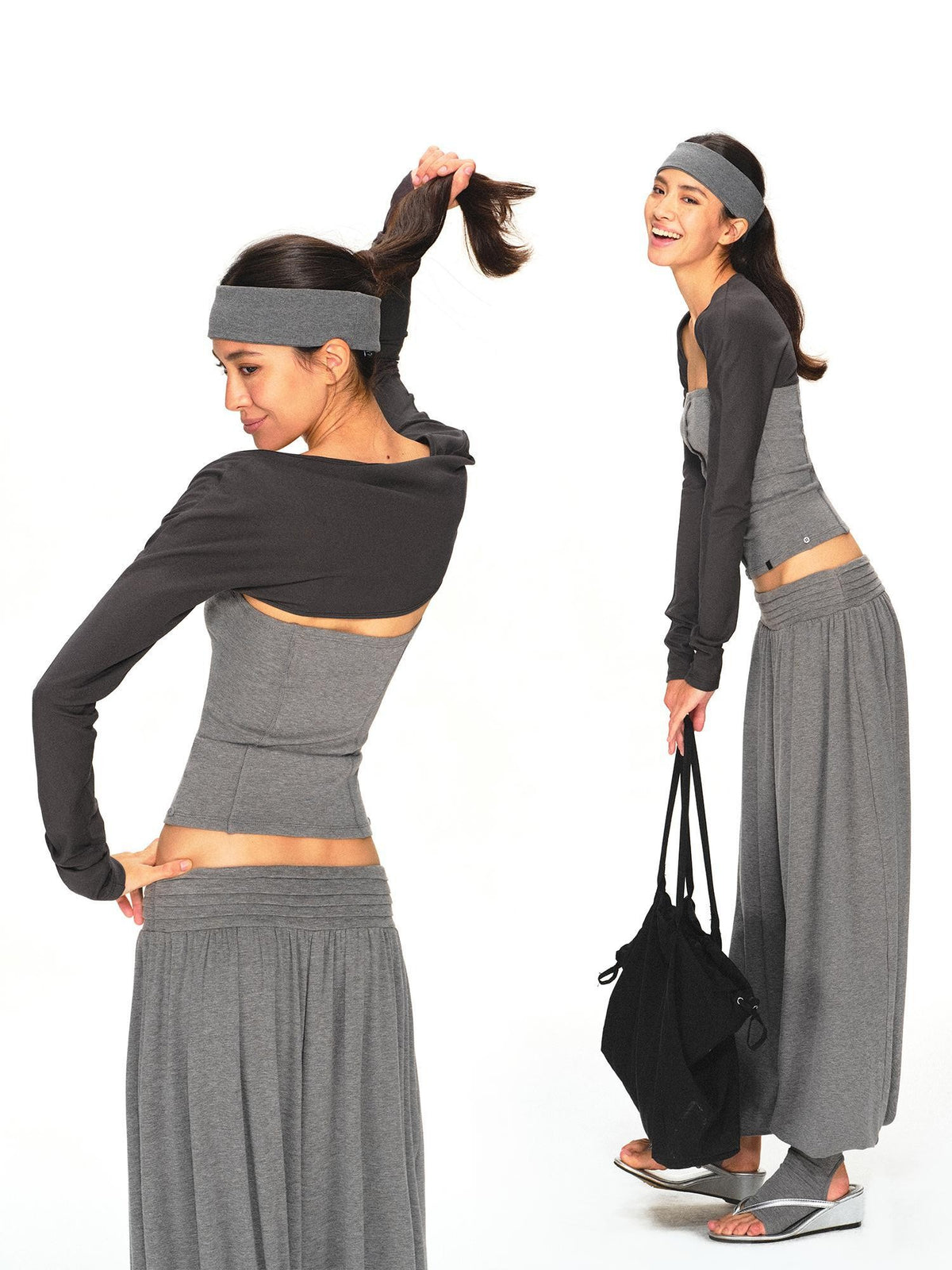 kvkv Vintage Grey Structured Slim Fit Women&