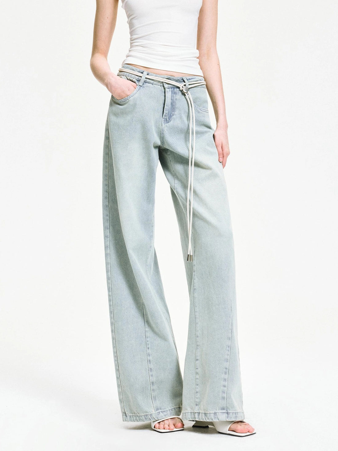 kvkv Vintage Ice Wash Blue Arc Flared Jeans