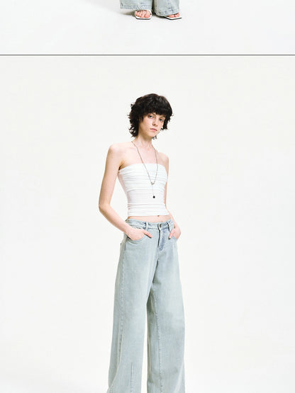 kvkv Vintage Ice Wash Blue Arc Flared Jeans