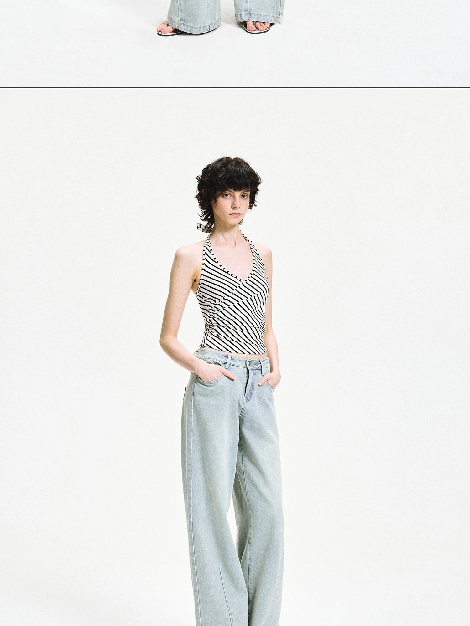 kvkv Vintage Ice Wash Blue Arc Flared Jeans