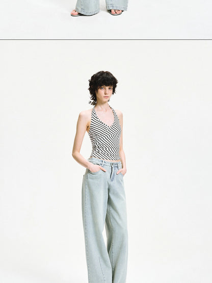 kvkv Vintage Ice Wash Blue Arc Flared Jeans