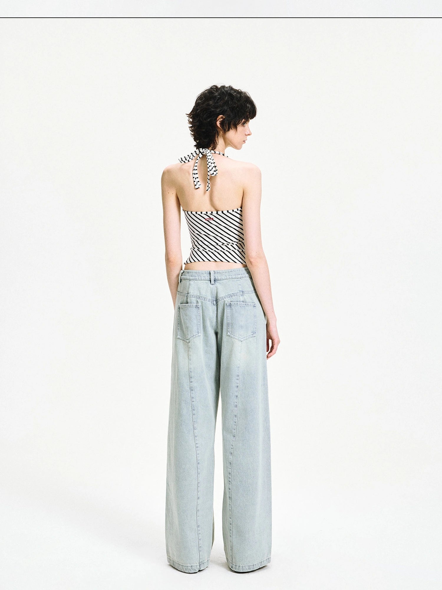 kvkv Vintage Ice Wash Blue Arc Flared Jeans