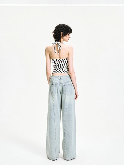 kvkv Vintage Ice Wash Blue Arc Flared Jeans