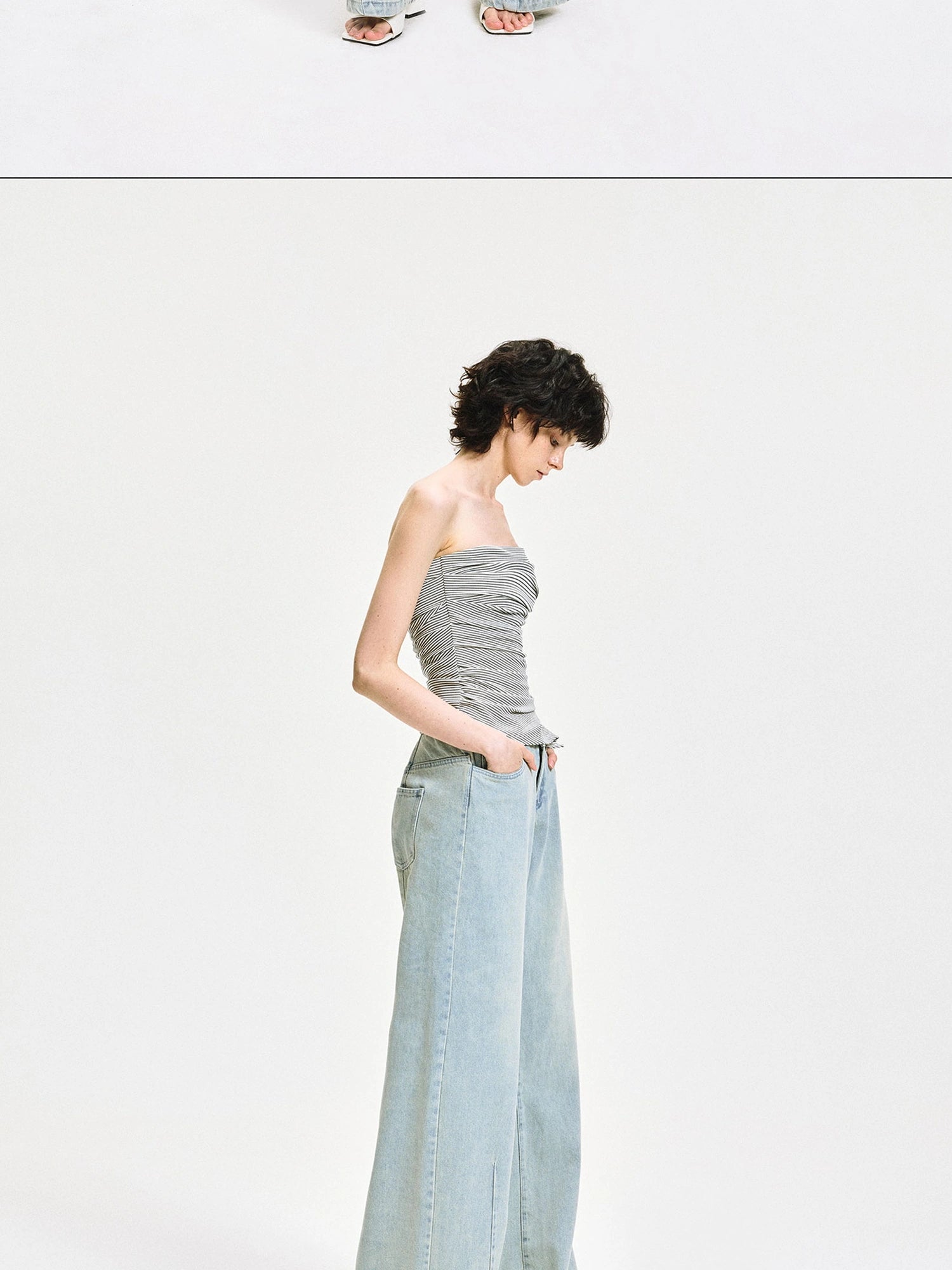 kvkv Vintage Ice Wash Blue Arc Flared Jeans
