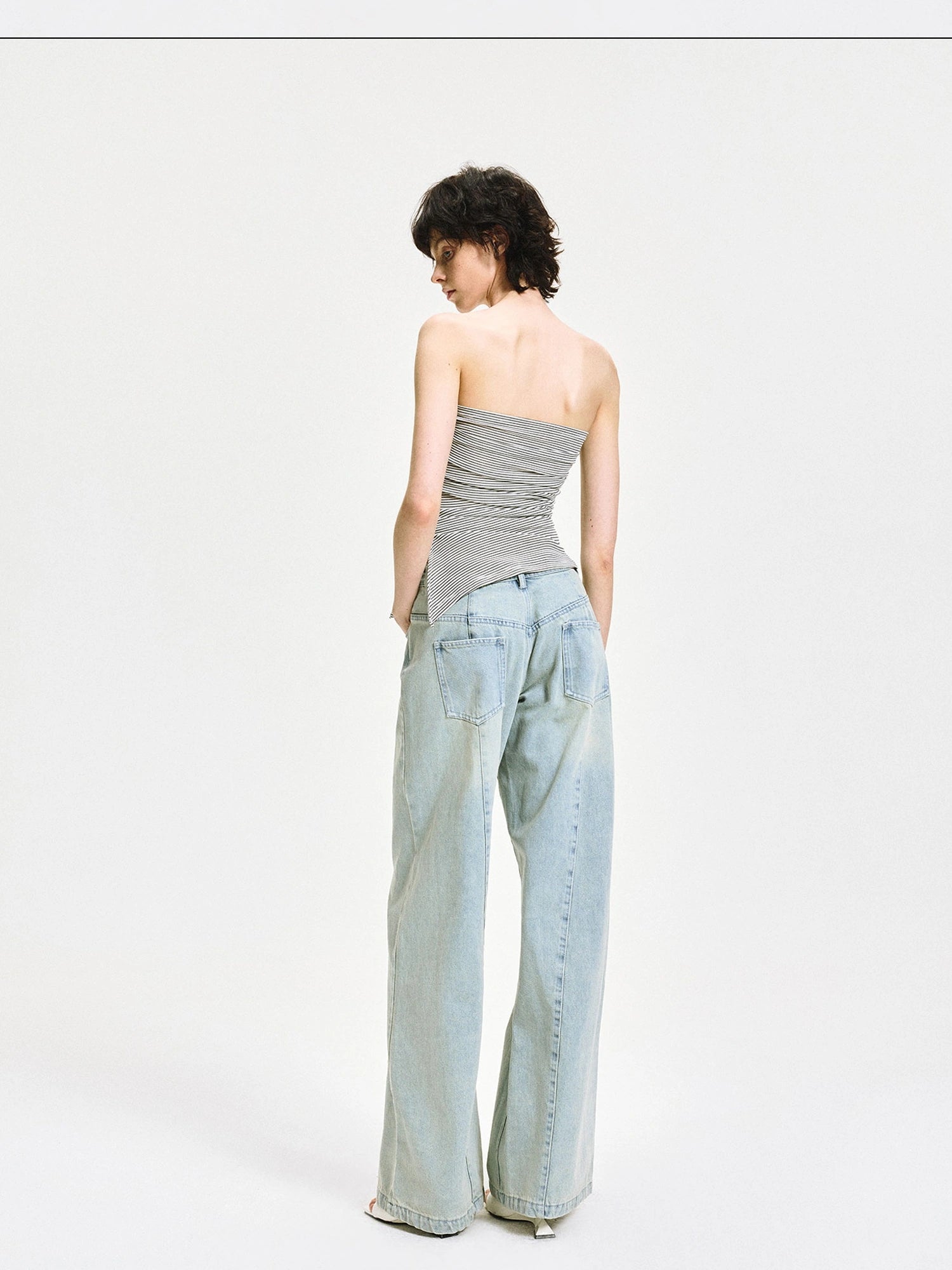 kvkv Vintage Ice Wash Blue Arc Flared Jeans