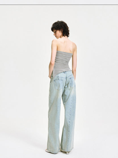 kvkv Vintage Ice Wash Blue Arc Flared Jeans