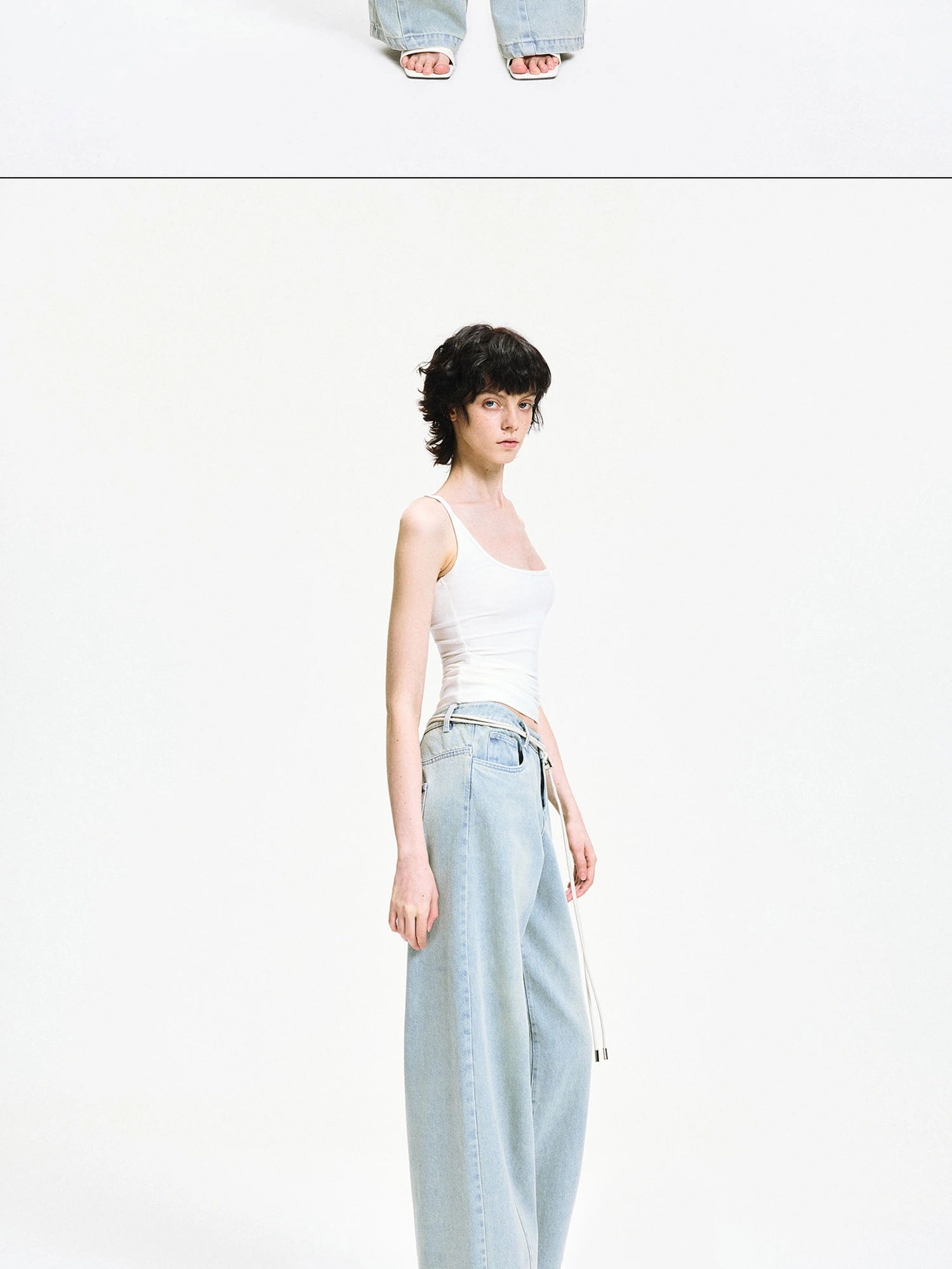 kvkv Vintage Ice Wash Blue Arc Flared Jeans