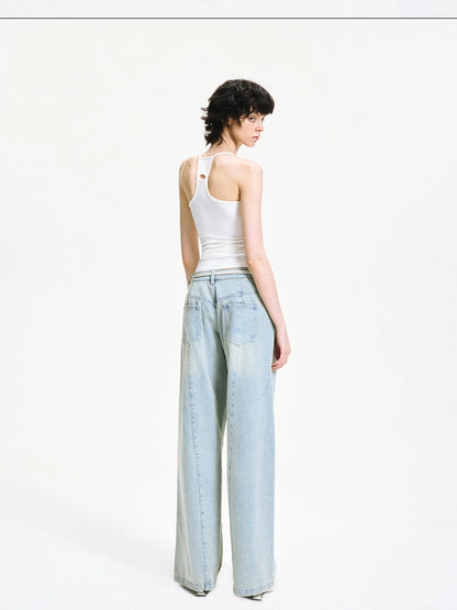 kvkv Vintage Ice Wash Blue Arc Flared Jeans