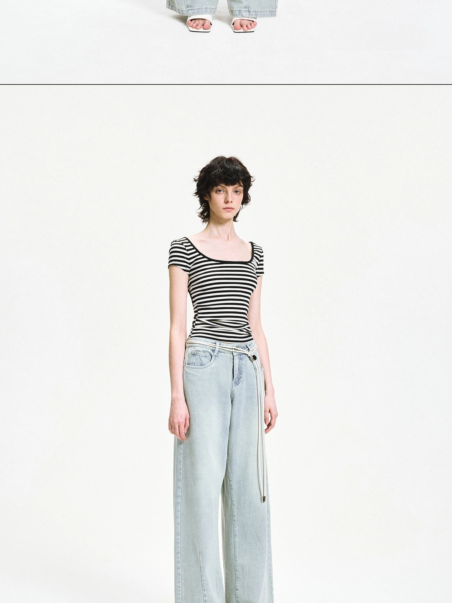 kvkv Vintage Ice Wash Blue Arc Flared Jeans