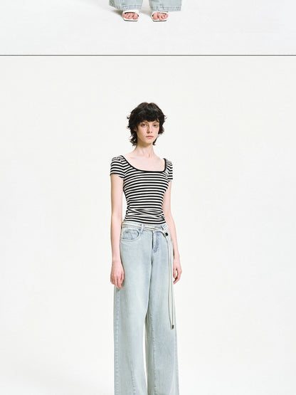 kvkv Vintage Ice Wash Blue Arc Flared Jeans