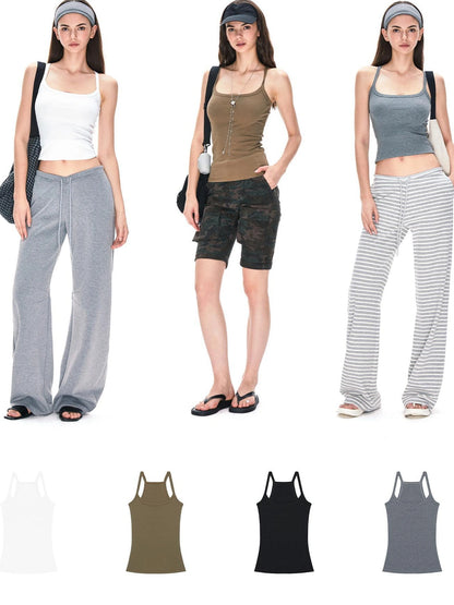 kvkv Vintage Knit Strappy Camisole With Built In Bra