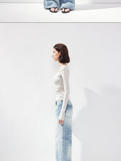 kvkv Vintage Light Blue Washed Boyfriend Jeans