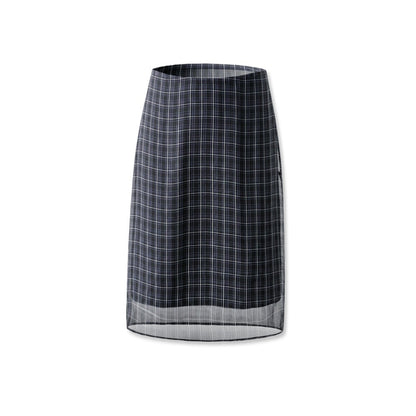 kvkv_Vintage_Plaid_Mesh_Double_Layer_Detachable_Women&