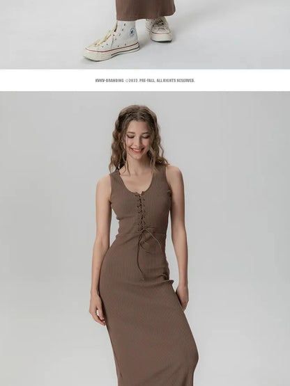 Vintage Serein Sandglass Strap Reversible Dress
