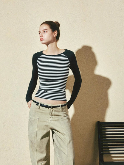 kvkv Vintage Stripe Slub Knit Tee