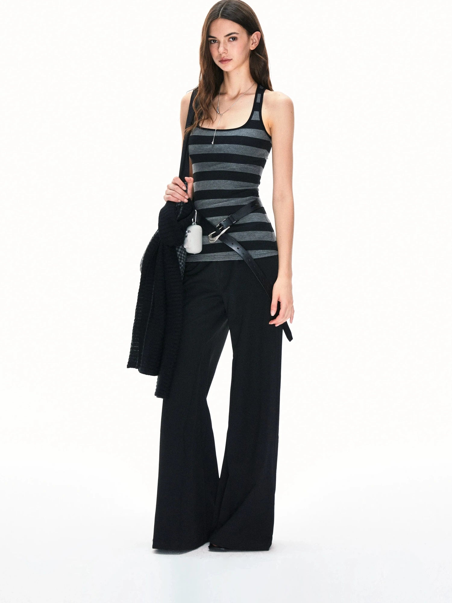kvkv Vintage U Neck Stripe Vest