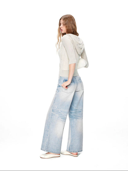 kvkv Vintage V-neck Cropped Cable Knit Sweater