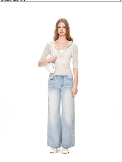 kvkv Vintage V-neck Cropped Cable Knit Sweater