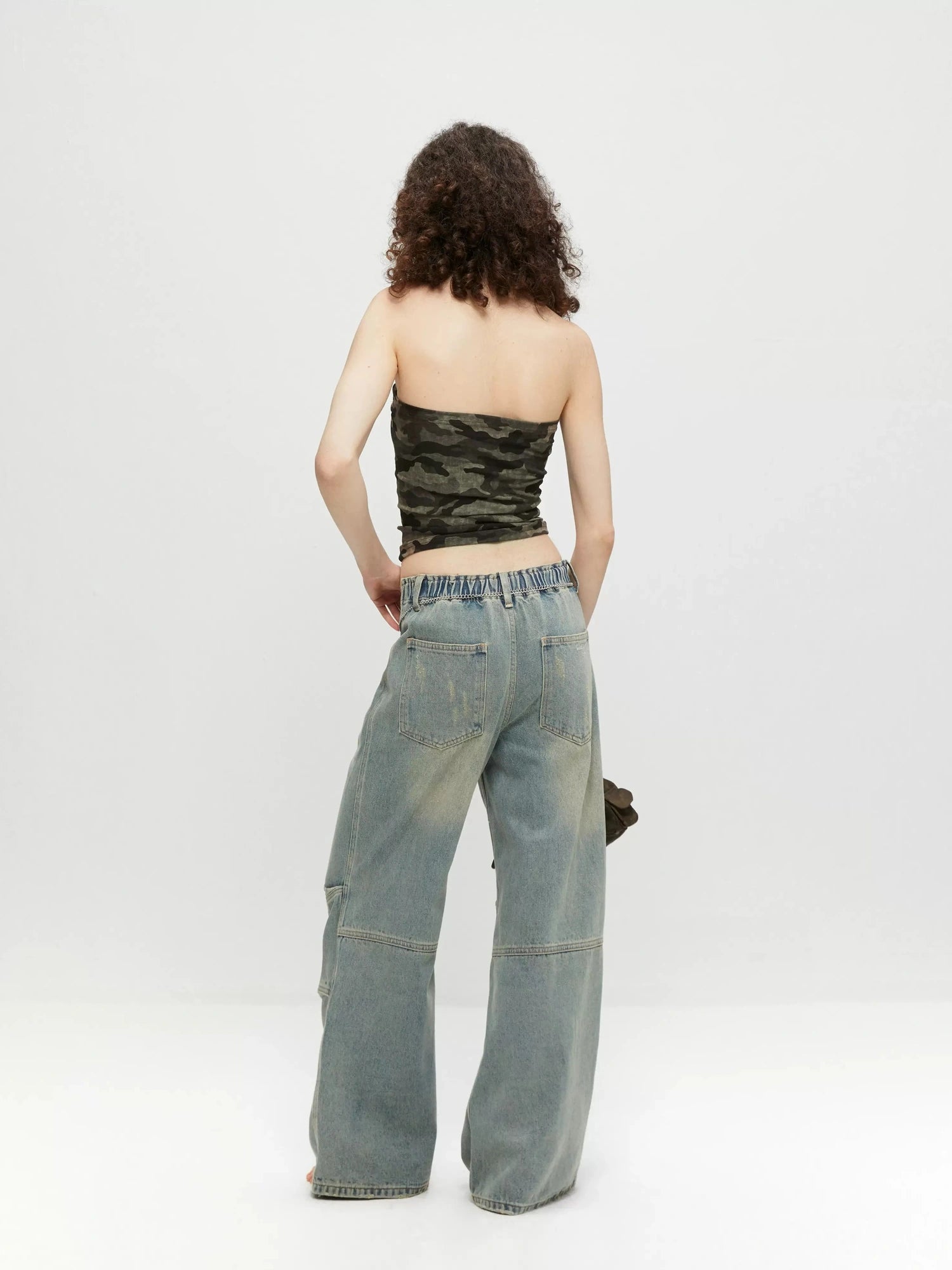 kvkv Vintage Washed Loose Fit Wide Leg Jeans