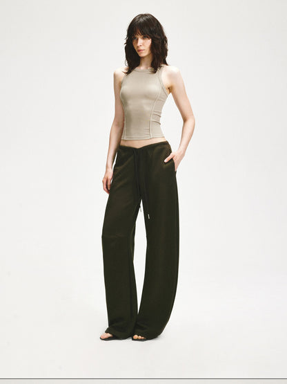 kvkv Wheat Gray Ribbed Slim Fit Women&